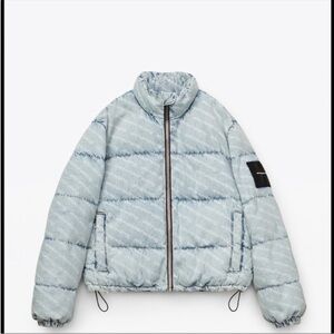 Alexander Wang Logo Pebble Bleach Puffer Jacket
